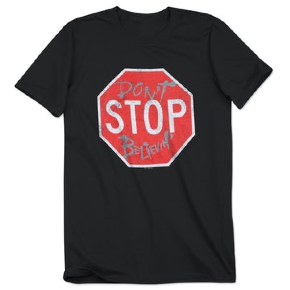 Journey Black Dont Stop Believin Graphic Band Tee